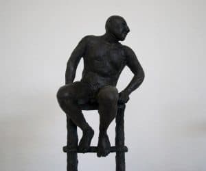 Man on Ladder (detail) bronze