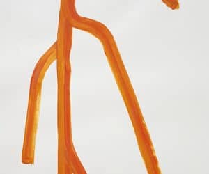 Orange, acrylic on paper drawing